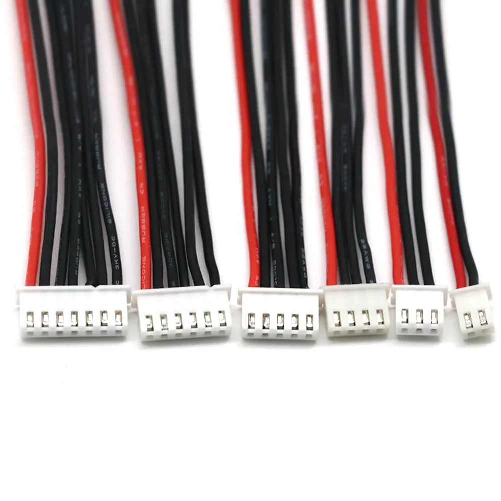 10pcs Lipo Battery Balance Charger Cables – 1S to 8S, IMAX B6 Connector, 30/20/15/10cm Single Head Wire