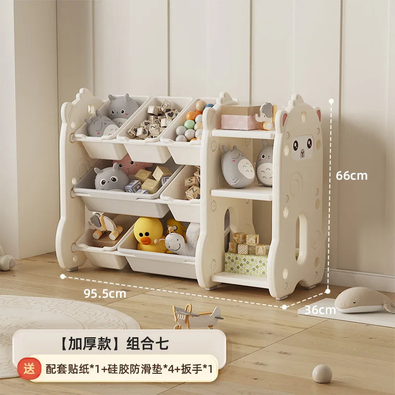 Kids Toy Storage Organizer with Multi-Tier Shelves – Large Capacity Children’s Bookshelf & Tidying Cabinet for Home or Kindergarten