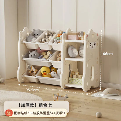 Kids Toy Storage Organizer with Multi-Tier Shelves – Large Capacity Children’s Bookshelf & Tidying Cabinet for Home or Kindergarten