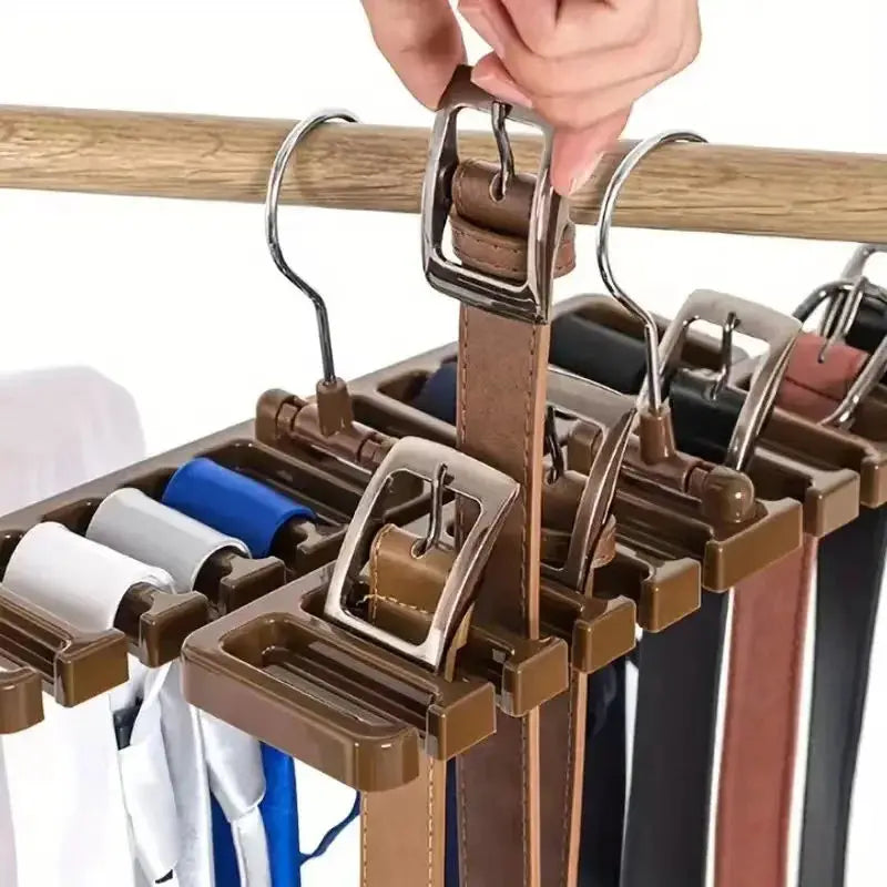 Rotating Tie & Belt Hanger — Multifunctional Scarf Organizer for Home Closet Storage