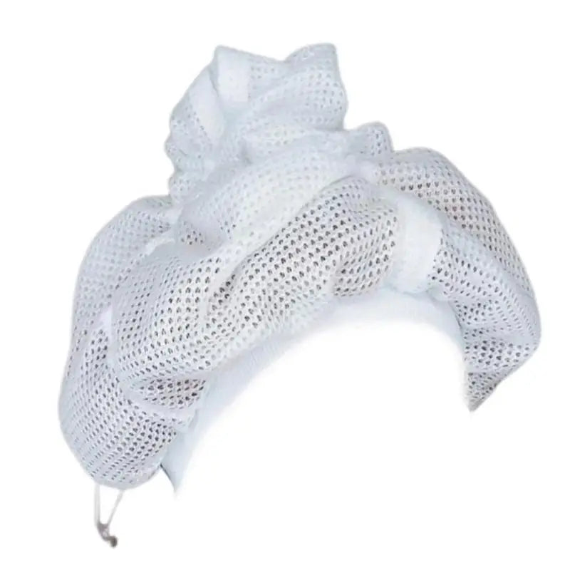 Reusable Mesh Plopping Bonnet — Adjustable Hair Drying Hood with Drawstring