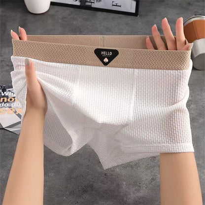 Men’s Ice Silk Boxer Shorts - Breathable Plus Size Underwear with Comfortable Fit