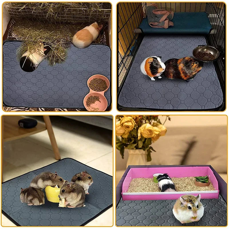 Washable Guinea Pig Cage Lining - Reusable Non-Slip Urinary Pad for Guinea Pig, Cat, and Dog Beds - Comfortable & Hygienic