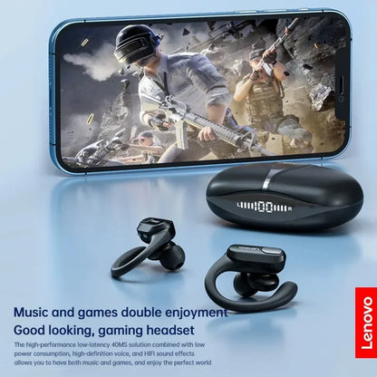 Lenovo XT80 Wireless Earbuds - Bluetooth 5.3 Earphones With Mic Noise Reduction Earhooks Waterproof Headset
