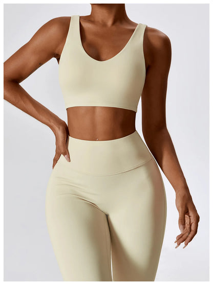 2PCS Seamless Women’s Yoga Set – Long Sleeve Crop Top & Leggings Workout Outfit, Athletic Gym Sportswear