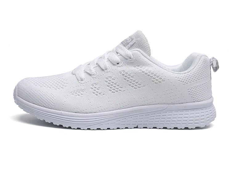 Women's Lightweight Lace-Up Flats – Fashionable Round Toe Nurse Sneakers, Comfortable Walking Shoes, Plus Size Available