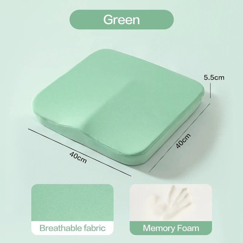 Ergonomic Memory Foam Seat Cushion for Office & Car - Anti-Hemorrhoid Tailbone Pillow for Comfort