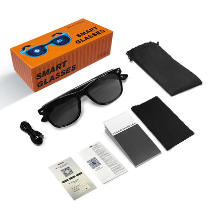 Smart Glasses with AI Translation – Supports 100+ Languages, Bluetooth TWS, Calls, Music, Noise Reduction & Light Control for Men & Women