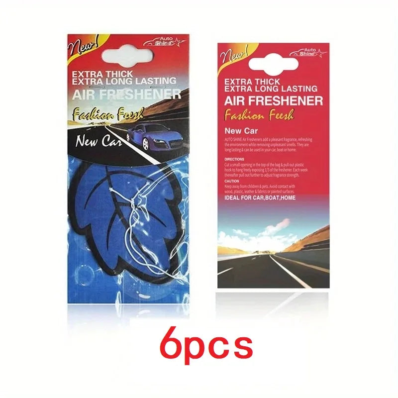 3-60PCS Car Air Fresheners — Natural Scented Tea Paper, Vanilla Fragrance, Leaf-Shaped Auto Interior Accessories