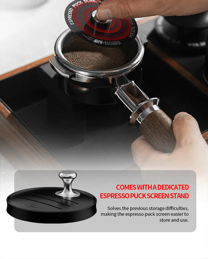 MHW-3BOMBER Espresso Puck Screen – 51/53/58.5mm Reusable Stainless Steel Coffee Filter, 0.8/0.2mm Thickness Coffee Tool