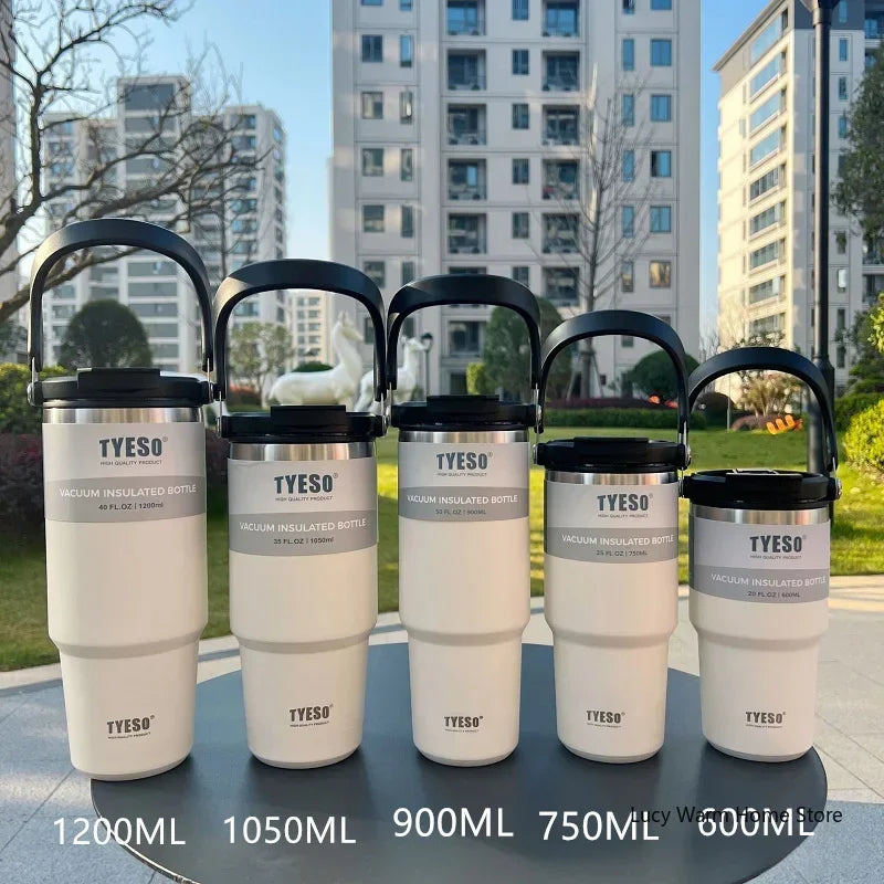 Tyeso Stainless Steel Coffee Cup Thermos – Double Layer Insulated Travel Mug Vacuum Flask for Hot & Cold Drinks, Car Water Bottle