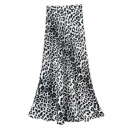Seoulish Women’s Vintage Polka Dot Satin Mermaid Skirt – High Waist Midi Length Casual Spring Summer Fashion Skirt 2026