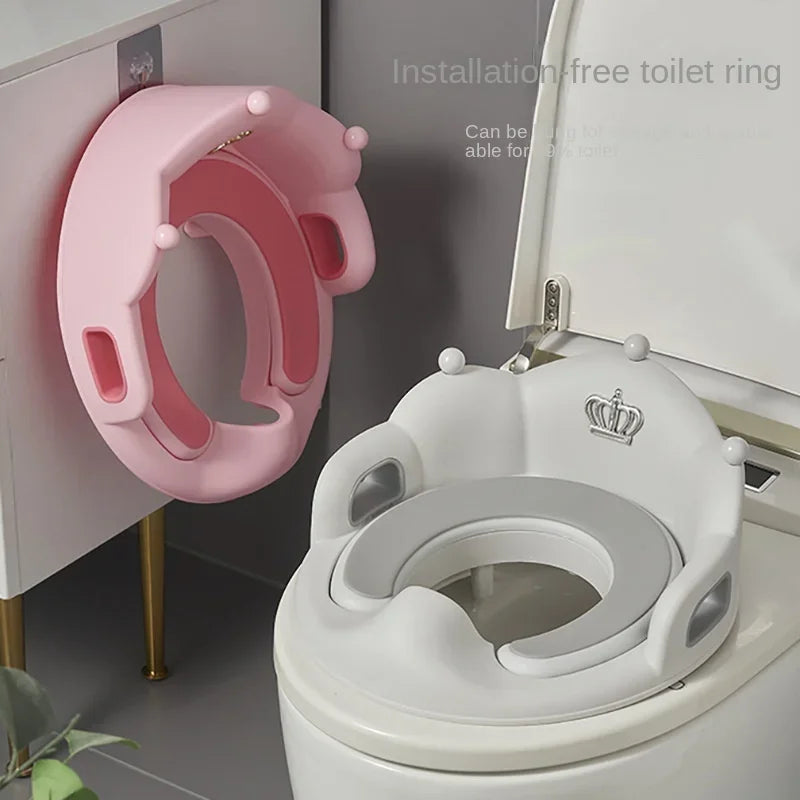 Baby & Kids Toilet Seat Ring - Soft Cushion Potty Training Seat Cover for Girls, Boys & Household Use