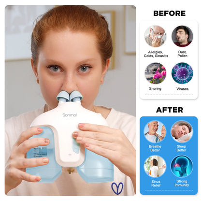 Electric Nasal Irrigation System – Includes 50 SaltPods, Nose Washer & Sinus Rinse Cleaner for Congestion Relief