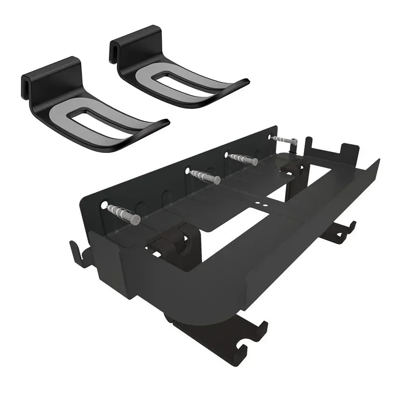 PS5 Wall Mount Storage Bracket – Metal Console Holder with PS VR Headset Hook, Multifunctional PlayStation 5 Accessories Stand