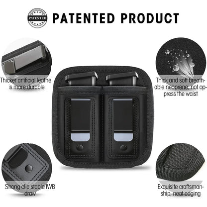 Nylon Magazine Pouch Holster – 9mm Concealed Carry Mag Case with Clip for Glock 19/21/92, Handgun Mag Pouch