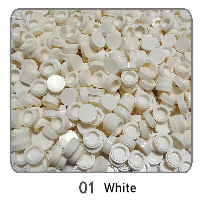 1000Pcs 1x1 Round Building Blocks Set - 52 Color DIY Creative Educational Bricks Compatible with 98138 Toy Kits for Kids