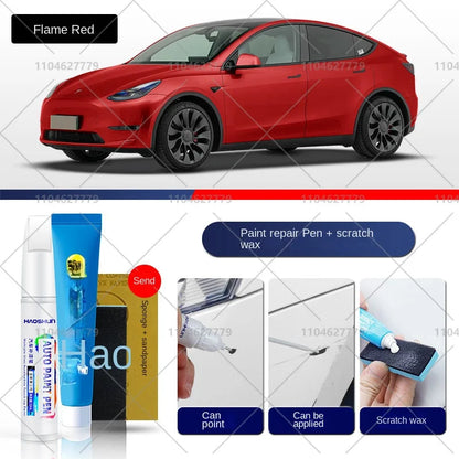 Tesla Paint Repair Pen for 2012-2025 Model 3 Y X S — Car Touch Up Pen Black White Wheel Scratch Repair Agent