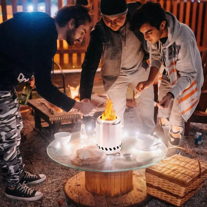 Smokeless Tabletop Fire Pit - Portable Indoor & Outdoor Mini Wood or Pellet Burning Bonfire Stove