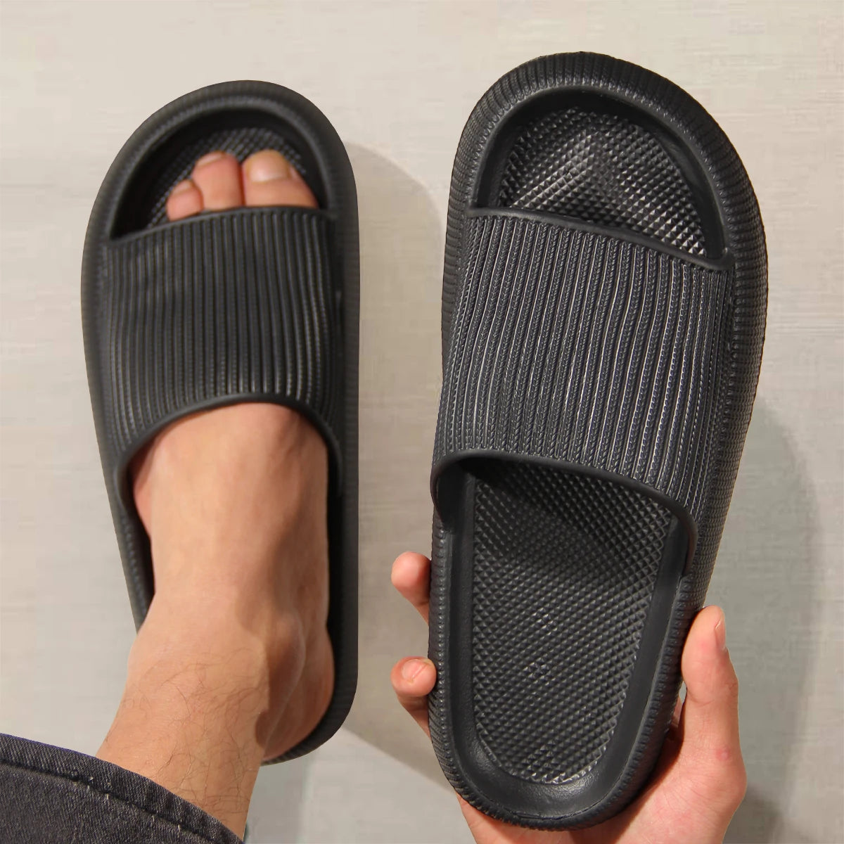 Men’s Soft-Soled Non-Slip Slippers – Summer Home EVA Comfort Slippers