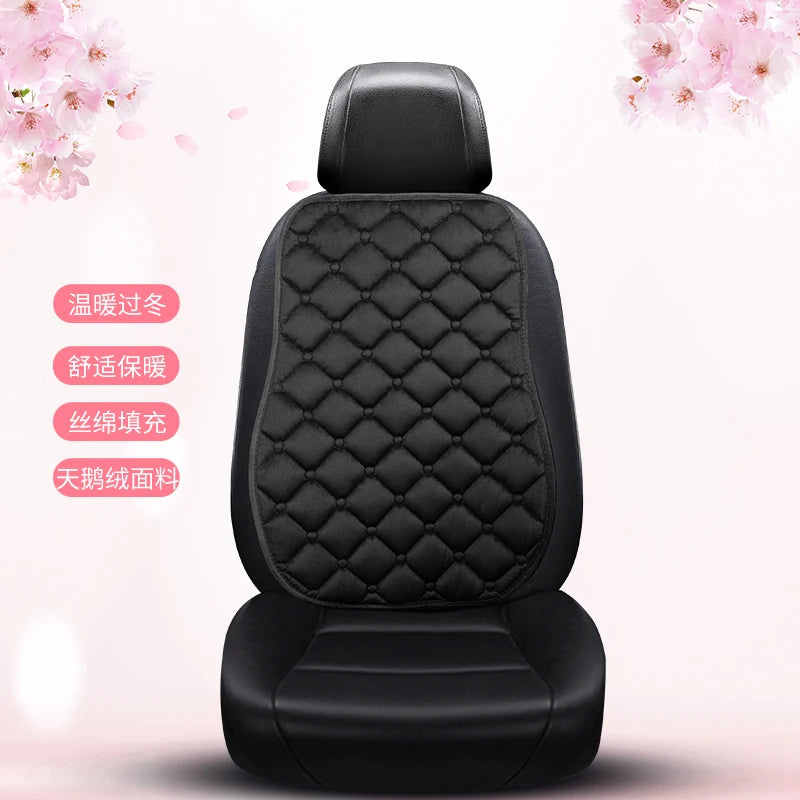 Thick Plush Car Seat Cushion Set - Warm Anti-Slip Three-Piece Winter Seat Covers