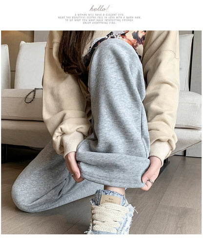 M-4XL Women’s Maternity Radish Pants – Cotton Fleece Ankle-Length Corduroy Sweatpants, High Waist Autumn Pregnancy Trousers