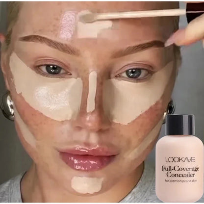 Full Coverage Liquid Concealer Cream – 12ml Waterproof Dark Circles & Face Foundation Makeup Base