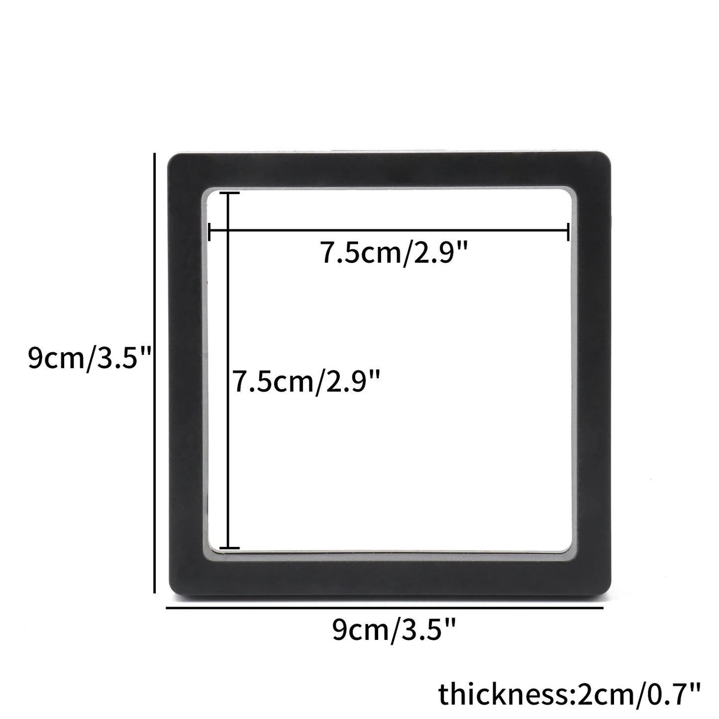 Black 3D Floating Display Case Frame – Free-Stand Suspension Membrane Jewelry Storage Box for Rings, Earrings & Necklaces
