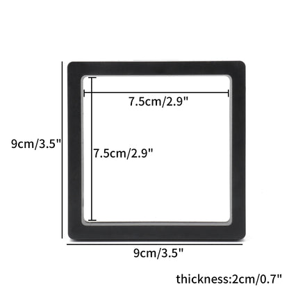 Black 3D Floating Display Case Frame – Free-Stand Suspension Membrane Jewelry Storage Box for Rings, Earrings & Necklaces