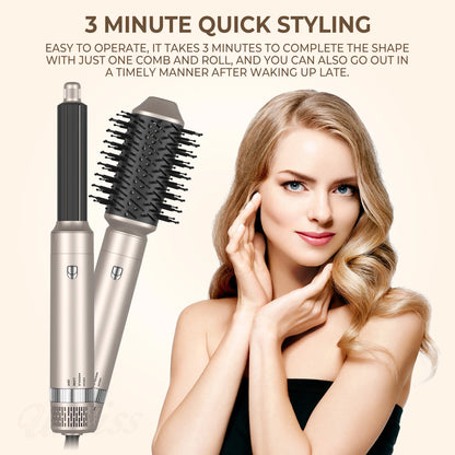 5 in 1 Hair Dryer Brush Set – Electric Hot Air Straightener & Rotating Curling Iron for Professional Multi-Styling