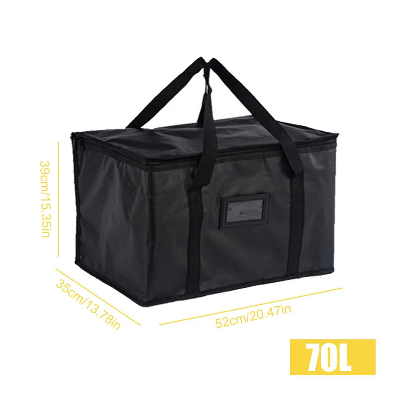 Portable Large Insulated Food Delivery Bag – Thermal Pizza & Takeaway Cooler, Warm Food Storage Tote for Camping, Picnic & Drink Carrier Bag