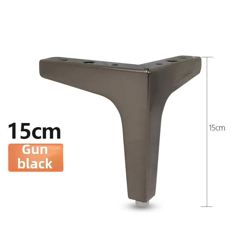4Pcs Modern Metal Furniture Legs – Gold & Black Iron Sofa Feet for Table, Bed, Chair, Desk & Cabinet