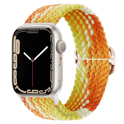 Braided Nylon Apple Watch Band – Adjustable Sport Strap Compatible with Ultra 2, Series 10/9/8/7/6/SE (40–49mm) Wrist Bracelet