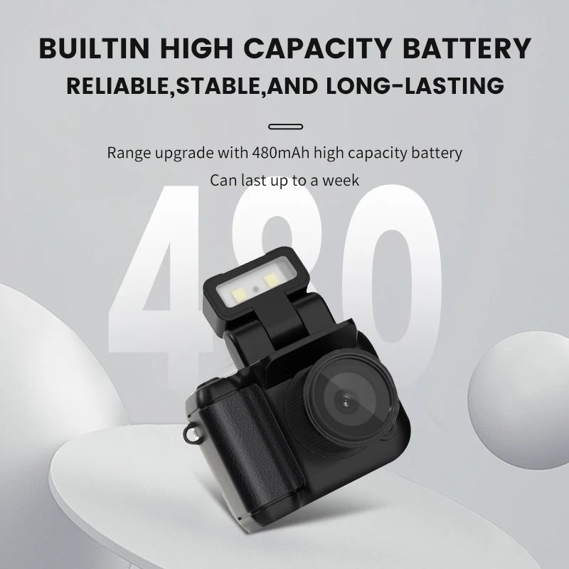 Y4000 Mini Keychain Camera - HD 1080P Portable Pocket Video Recorder with Screen & Flash Lamp