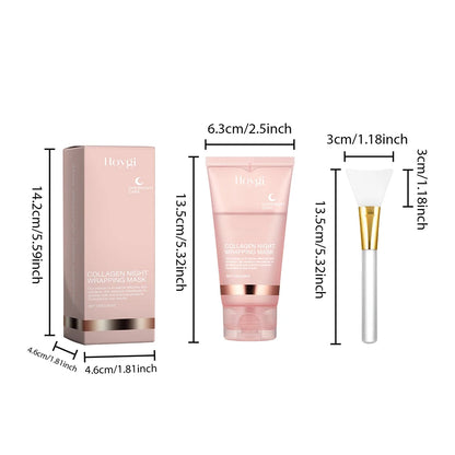 75g Collagen Night Peel-Off Mask – Moisturizing, Brightening & Firming Facial Mask for Hydrating, Smoothing & Skin Rejuvenation