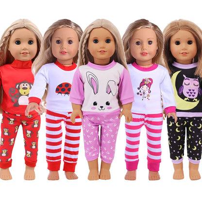 15-Style Doll Pajamas & Nightgowns – Cute Patterns for 18-Inch American & 43cm Born Dolls, Doll Accessories Toy