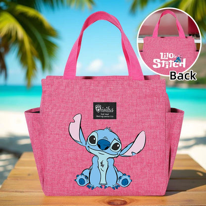 Stitch Insulated Lunch Bag – Waterproof Oxford Cloth with Aluminum Foil, Portable Reusable Square Tote for Work, School, and Picnic