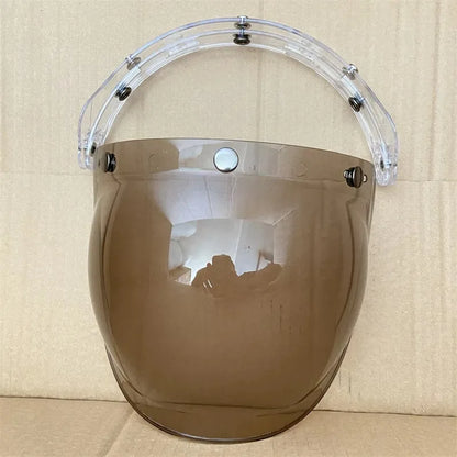 Open Face 3/4 Motorcycle Helmet Visor — Flip-Up Bubble PC Lens Windshield Shield for Casco Moto