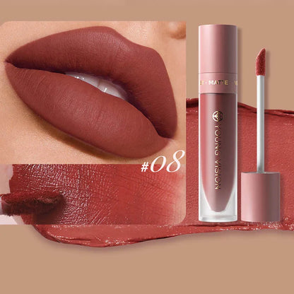 DUNUF Matte Velvet Lipstick - 8 Color Waterproof Plumping Square Tube Lip Gloss Makeup