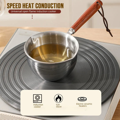 Stainless Steel Saucepan – Hot Oil & Milk Pan for Boiling, Melting & Kitchen Cooking