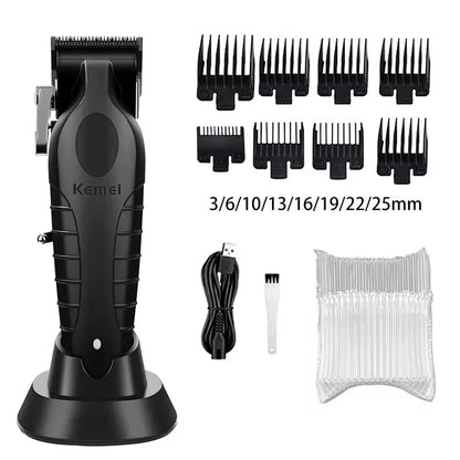 Kemei Professional Hair Clipper Kit – KM-2296, KM-2299, KM-1102 Electric Shaver & Cordless Trimmer for Men’s Hair Cutting
