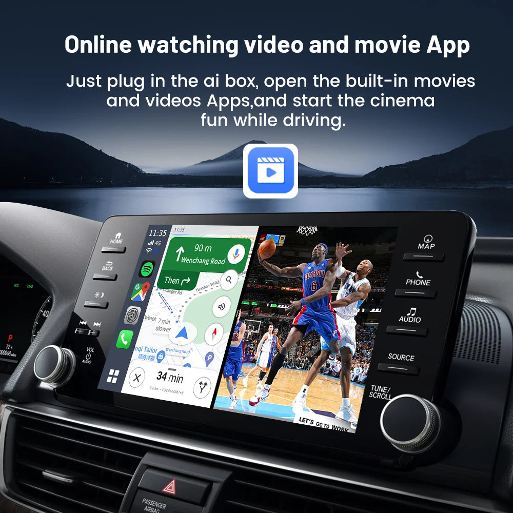 Carlinkit CarPlay AI Box — Qualcomm 6125 8-Core, Android 13, Wireless & Wired CarPlay, Android Auto for OEM Cars