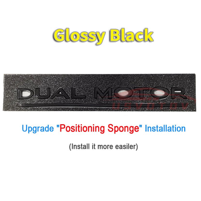 DUAL MOTOR Emblem for Tesla Model 3/Y/X/S — Chrome & Black/Red Trunk Badge Sticker, Car Styling