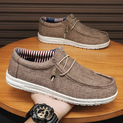 Men’s Casual Denim Canvas Shoes – Breathable Lightweight Walking Flats, Fashion Outdoor Loafers for Men, Large Size Comfortable Everyday Footwear