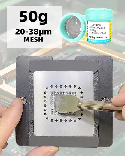 Sn42Bi58 SMD Welding Paste – 138°C Low Temperature Lead-Free No Clean Solder Paste for Phone Component Repair
