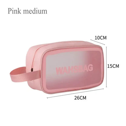 Waterproof PVC Travel Toiletry Bag – Transparent Zipper Makeup Organizer Case for Women