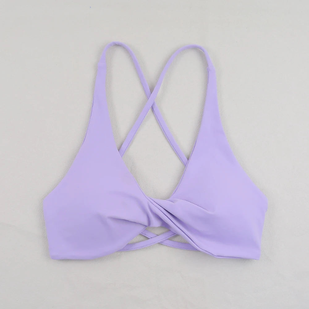 Sexy Slim Shoulder Strap Sports Bra – High Stretch Comfortable Breathable Yoga & Gym Workout Underwear with Detachable Straps