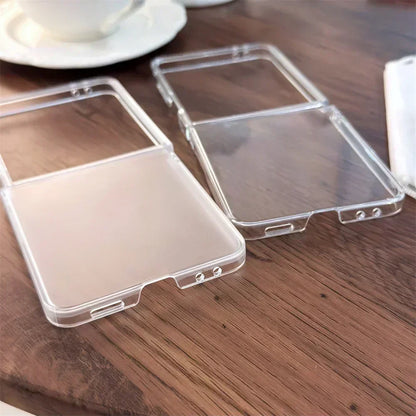 Transparent Sanding Phone Case – Shockproof Protective Shell for Samsung Galaxy Z Flip 3/4/5/6/7 5G