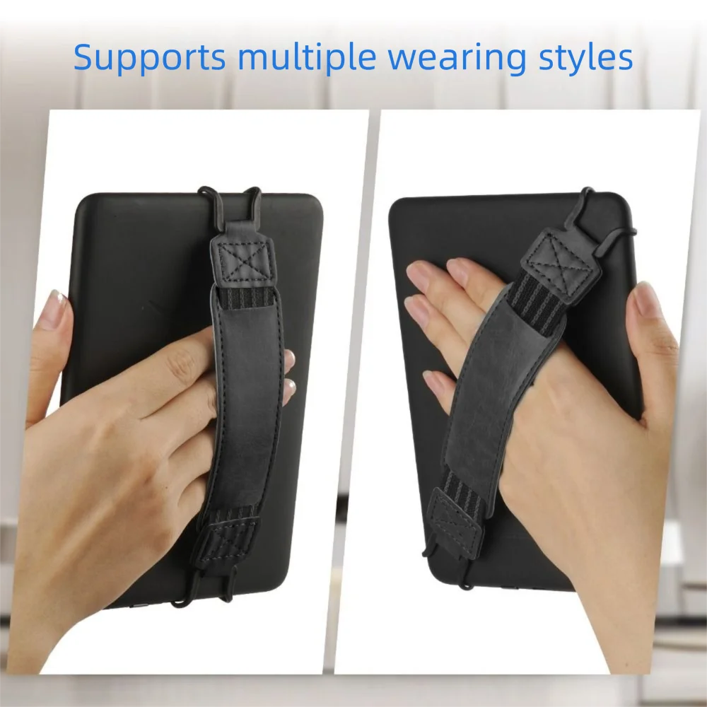 Leather Tablet Hand Strap — Elastic Anti-Drop E-Reader Holder for Kindle, iPad, Kobo, Sony, Pocketbook, Lenovo