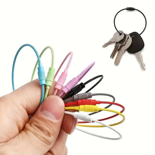 10pcs Colorful Stainless Steel Wire Luggage Tag Clips - Durable and Easy to Install - Perfect for Travel and Everyday Use